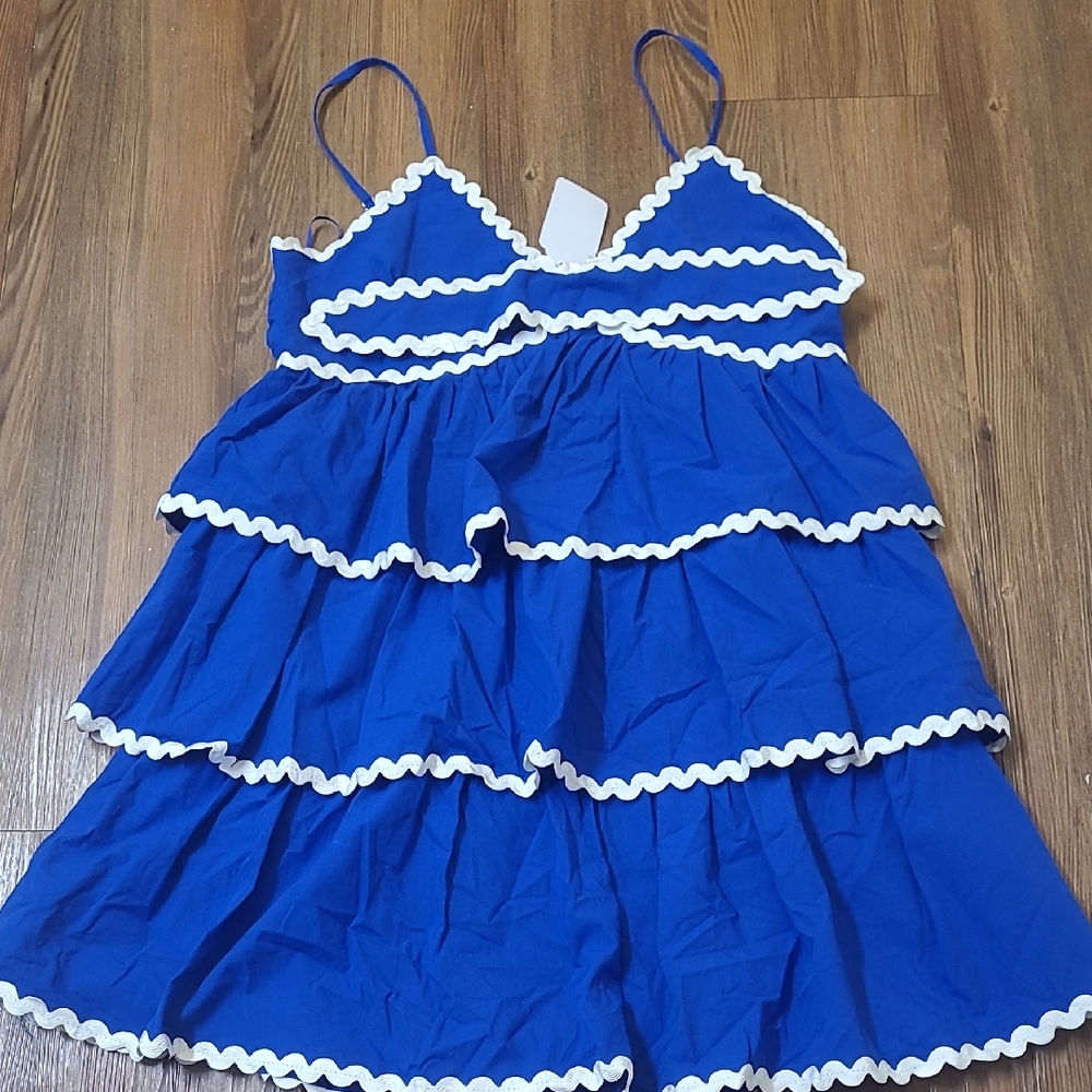 Peach‎ Love California Royal Blue Dress with White AccentsNEW